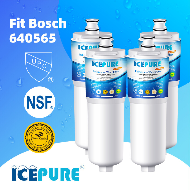 4 Pack Icepure 640565 EVOLFLTR10 AP3961137 WHKF-R-Plus Comparable Water Filter