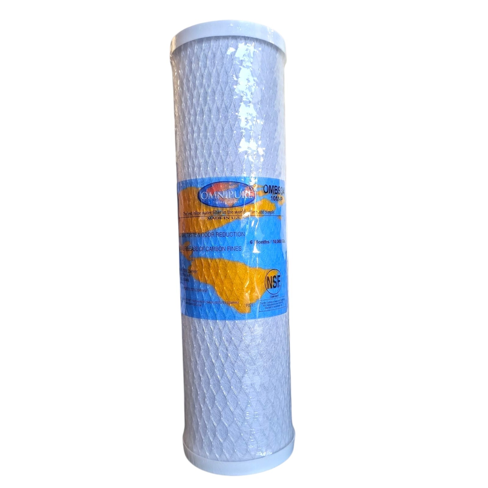 Omnipure OMB934-10M-P 9-3/4 Coconut Shell Carbon Block 10mic Filter w/ Phosphate
