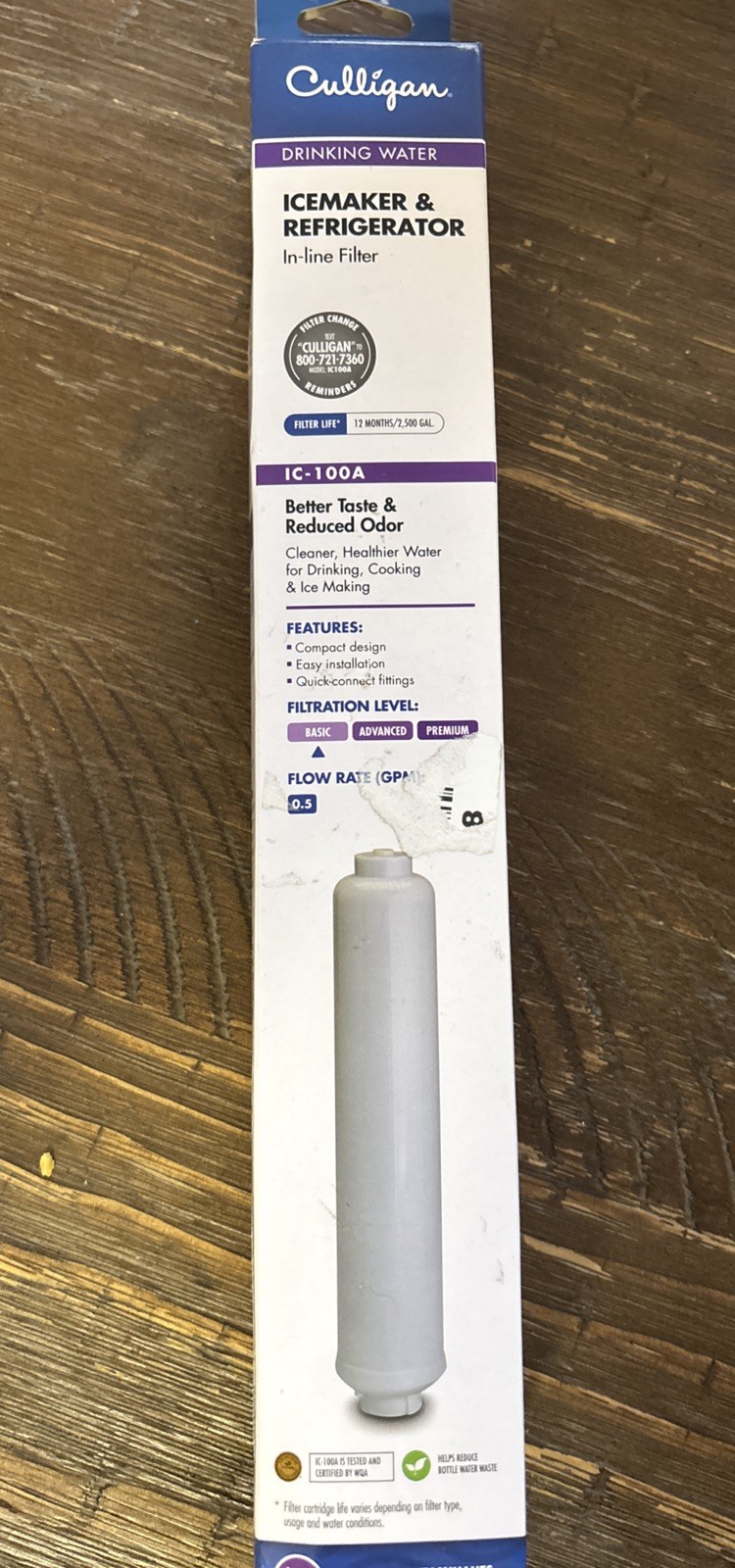 Culligan IC-100A Ice Maker Inline Filter – White,#6