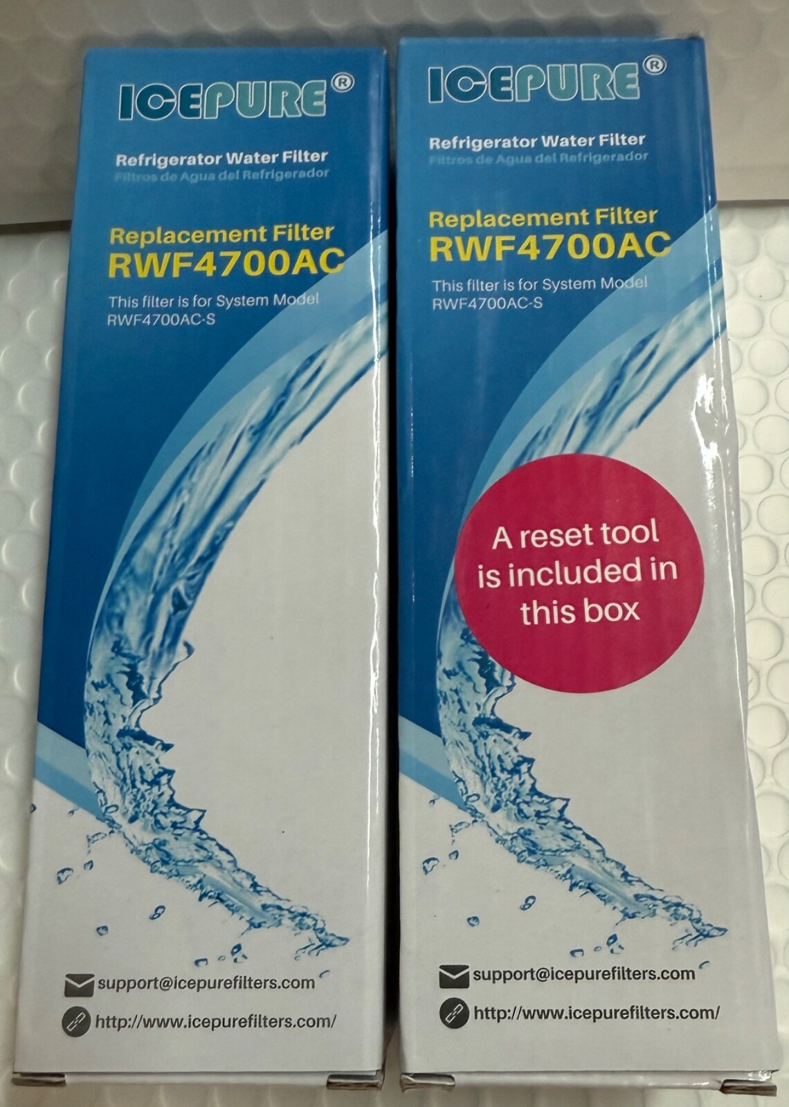 RWF4700AC Water Filter Fit for LT1000P, ADQ747935, LMXS28626D, LT1000PC 2PACK