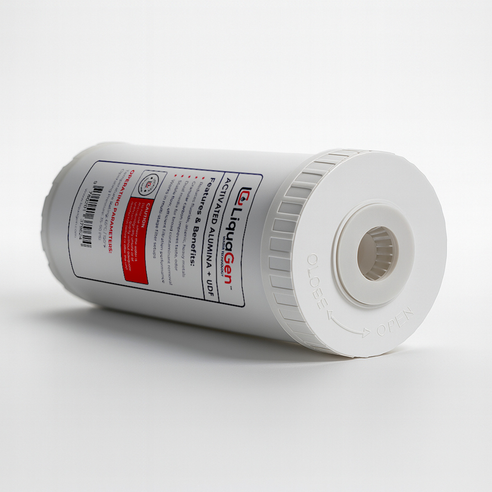 LiquaGen 4.5″x10″ Activated Alumina + UDF/GAC Filter – Fluoride & Arsenic