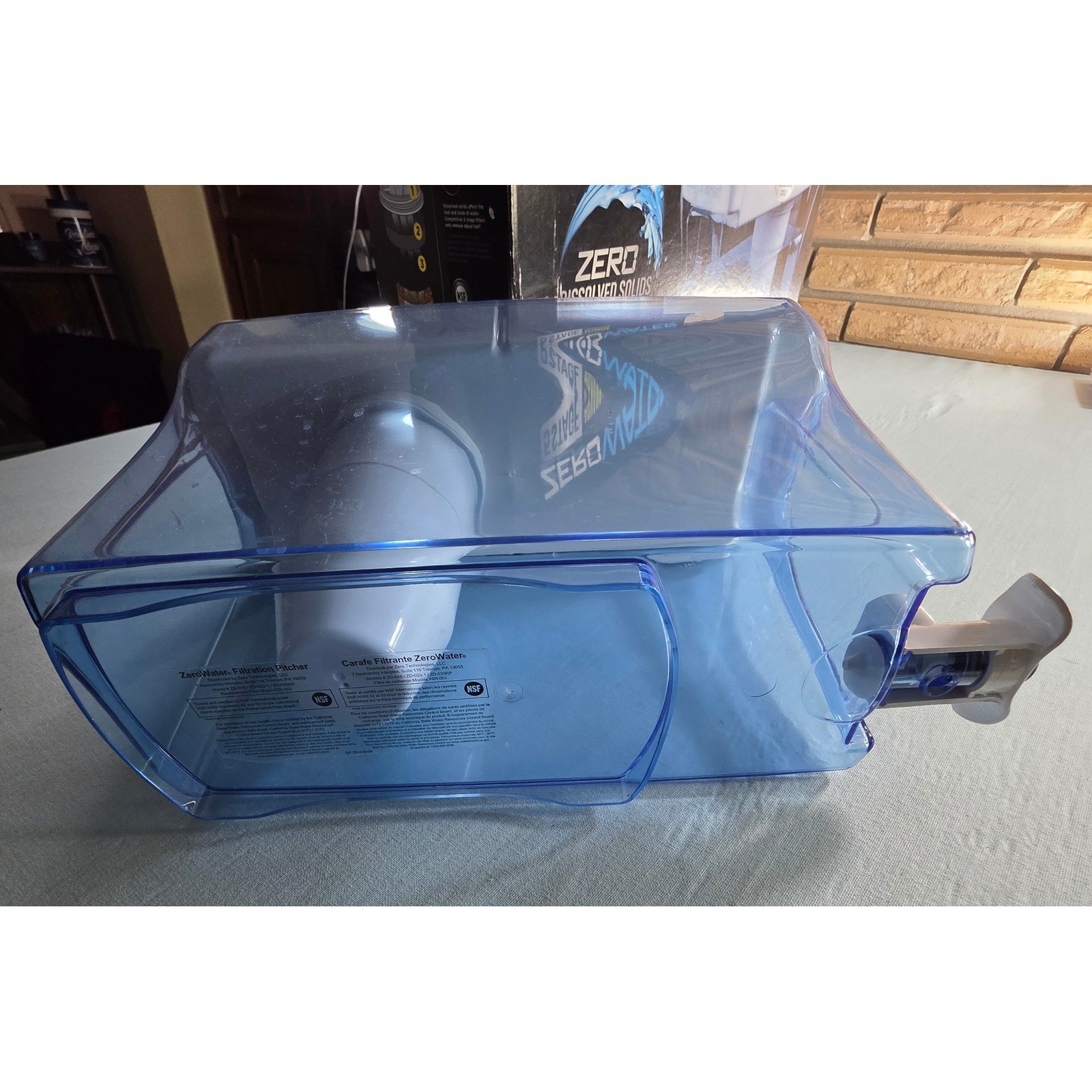 ZeroWater 5-Stage Water Filter Pitcher Blue White BPA Free Filtration System