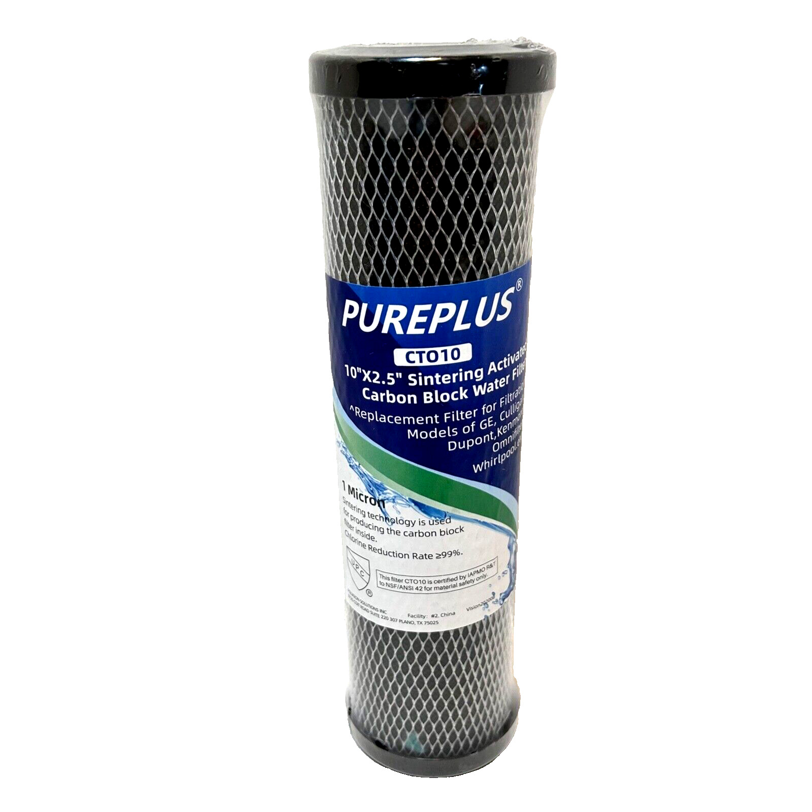 PurePlus CT010 Sintering Activated Carbon Block Water Filter 10 x 2.5″ New