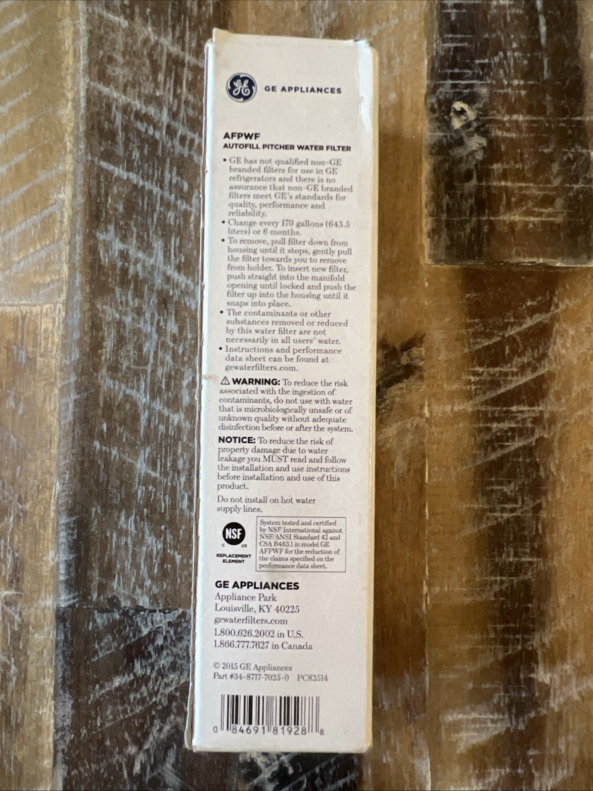 GE AutoFill Pitcher Refrigerator Water Filter 170 Gallons/6 months, AFPWF