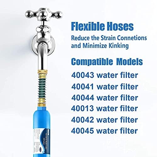 4 Packs of RV Inline/Marine Water Filter With Flexible Hose Protector, NSF 4