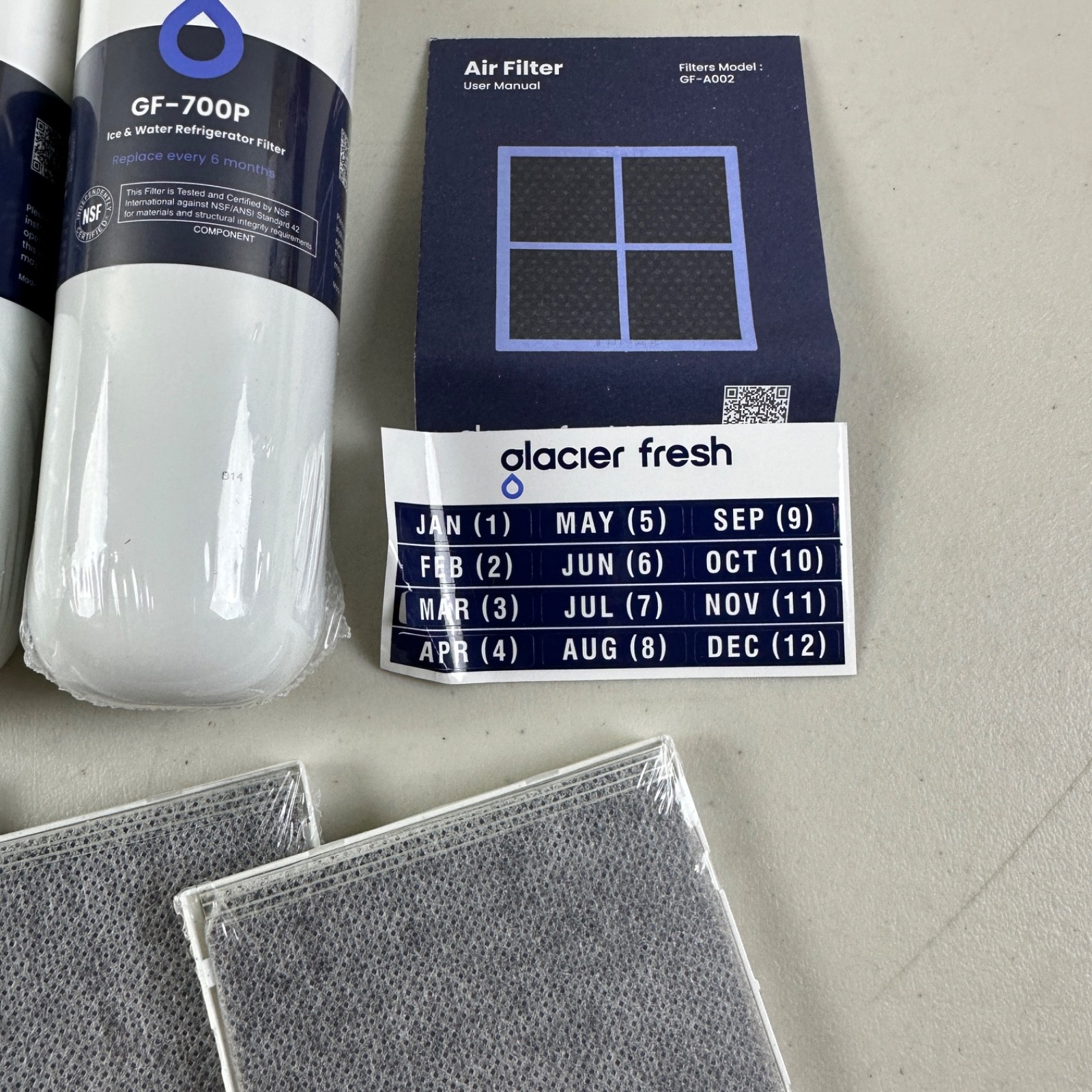 4 PACK GLACIER FRESH LG LT700P Water Filter Combo RWF1200A Kenmore 9690 GF-700P