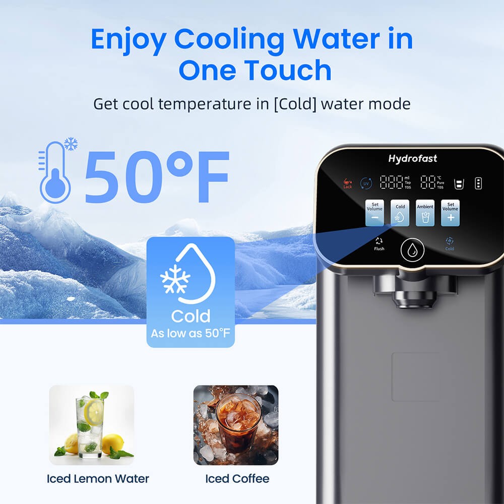 Hydrofast C100 Water Filters & 41-100.4°F Countertop Reverse Osmosis System,