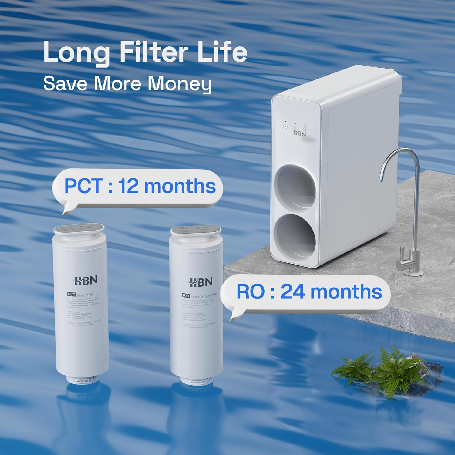 600 GPD 8-Stage Reverse Osmosis Water Filter System with Faucet, FCC Listed
