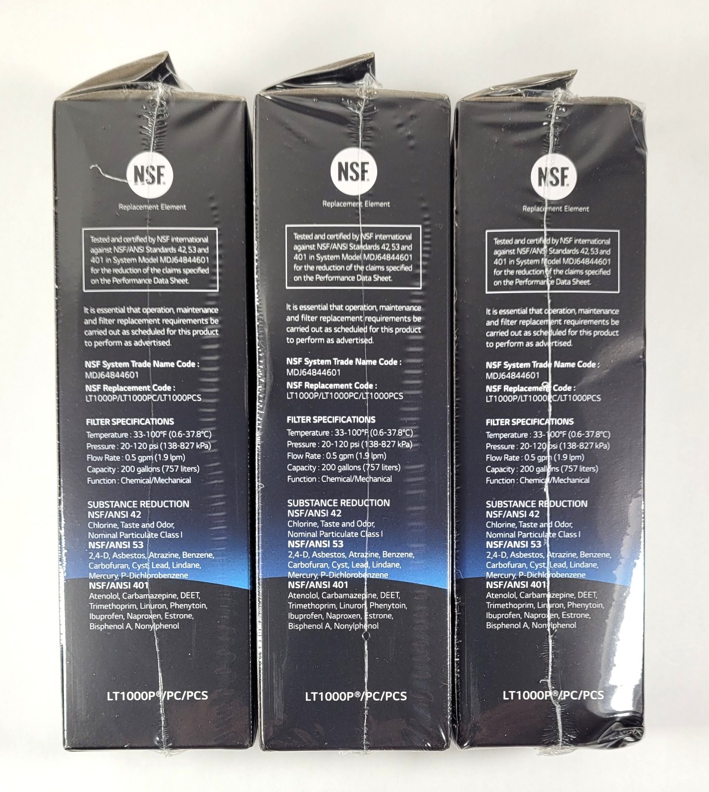LG LT1000P3 Refrigerator Water Filter Replacement Cartridge 3-Pack New Genuine