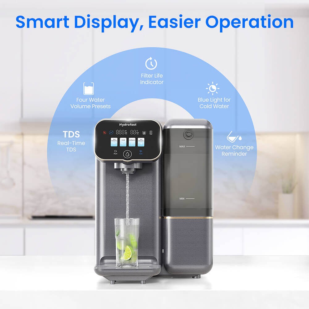 Hydrofast C100 Water Filters & 41-100.4°F Countertop Reverse Osmosis System,