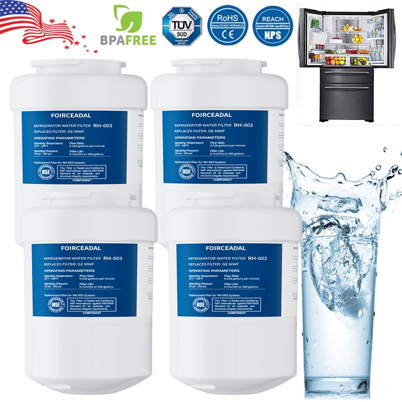 4pcs For GE MWF 46-9991 MWFP BSS25JFRJWW Smartwater Fridge Water & Ice Filter