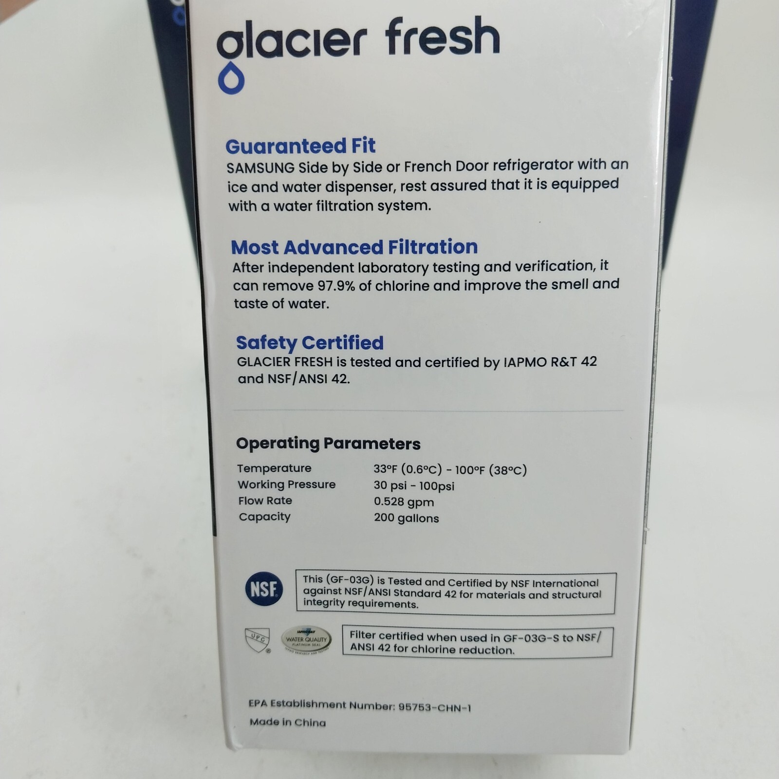 3x Glacier Fresh GF-03G Water Filters Fits Samsung See Pics – Free Shipping