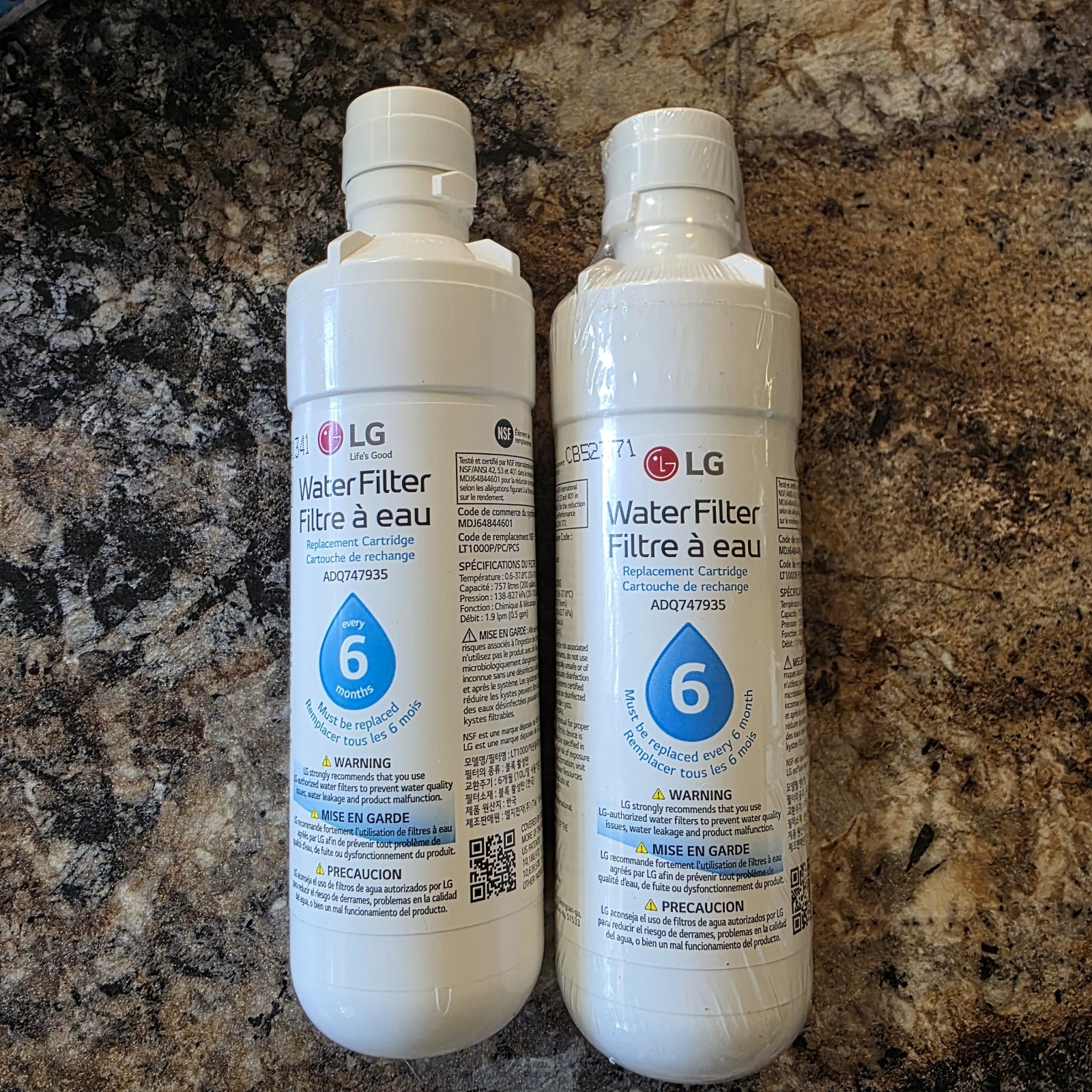 LG Water Filter LT1000P2 Replacement Cartridge 2 Pack White Box – Open Box Read!