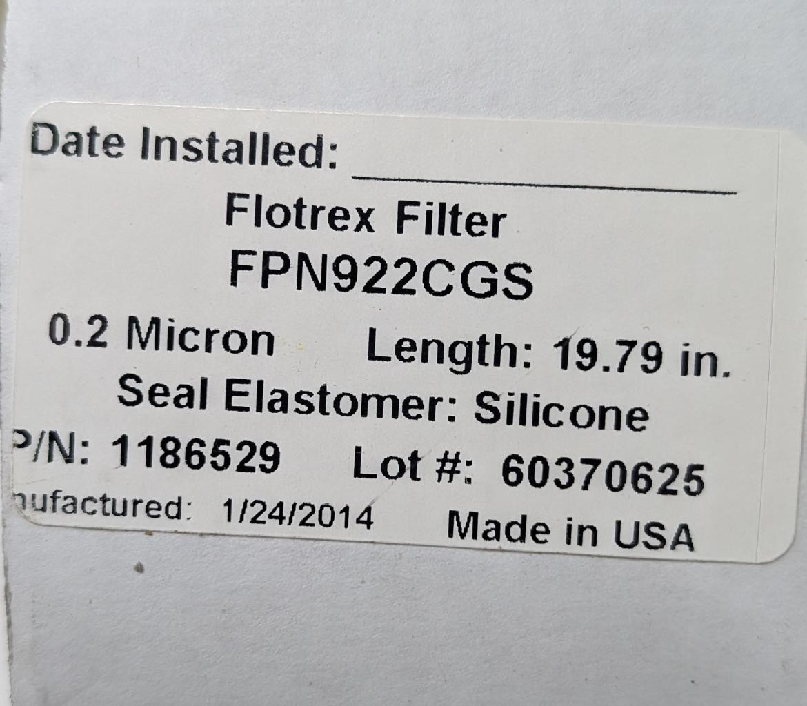 General Electric GE FPN922CGS Flotrex Filter 0.2 Micron 19.79″ Length 1186529