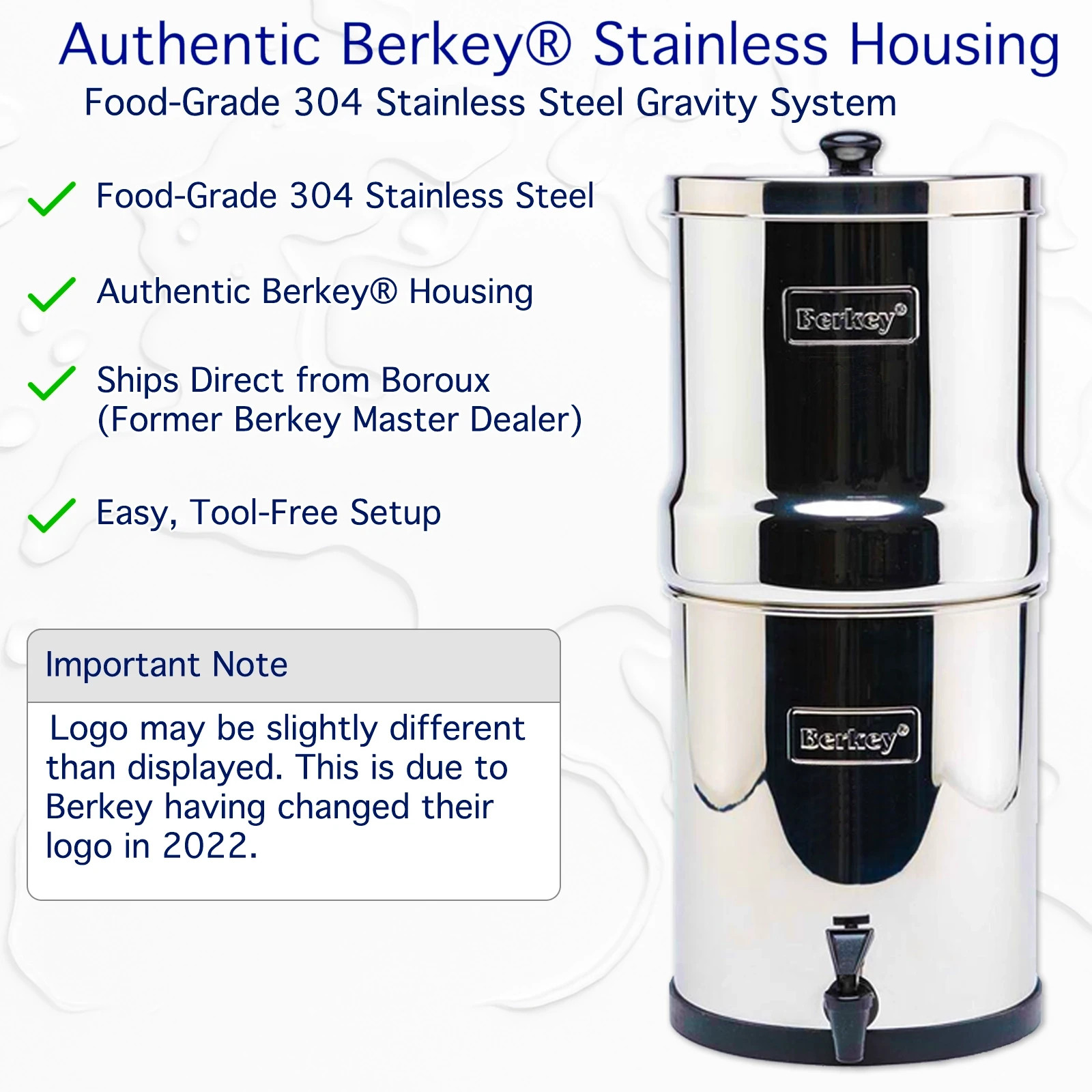 Berkey Water Filter System with Premium Boroux Foundation Black Filters