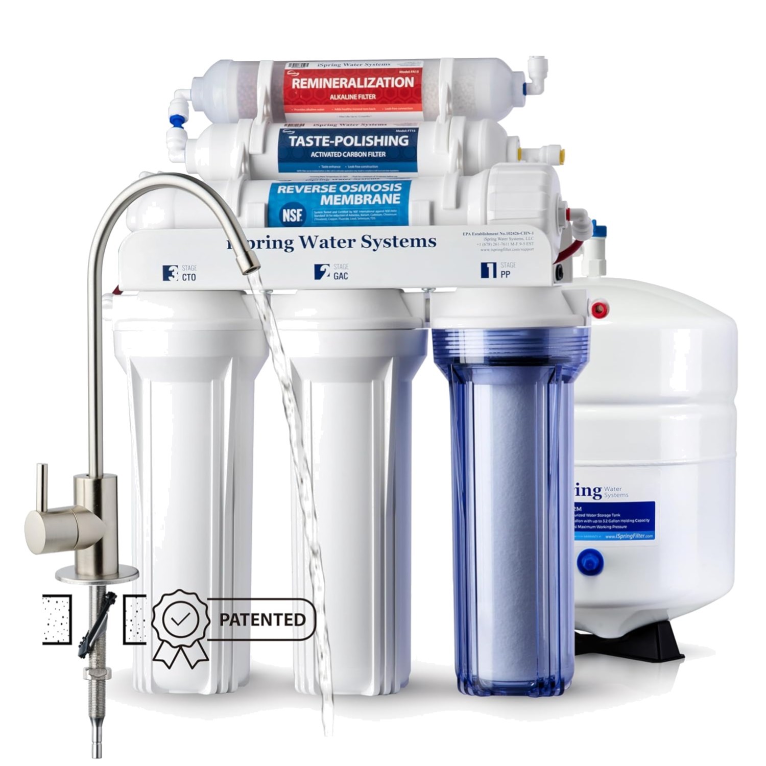 NSF Certified, 75 GPD, Alkaline 6-Stage , pH+ Remineralization RO Water Filte…