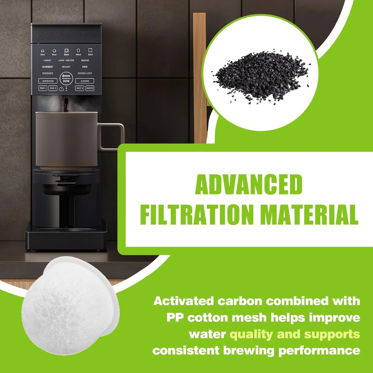 12-Pack Charcoal Water Filter Pods Compatible with Chefman Caffeinator & for Che