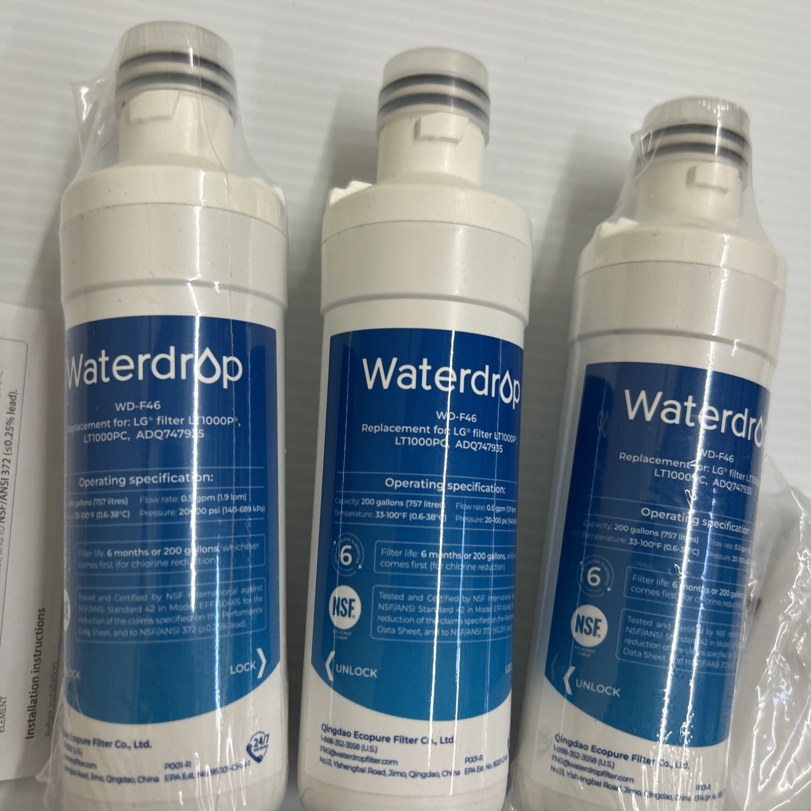 3pk WATERDROP FILTERS WD-F46 With Filters