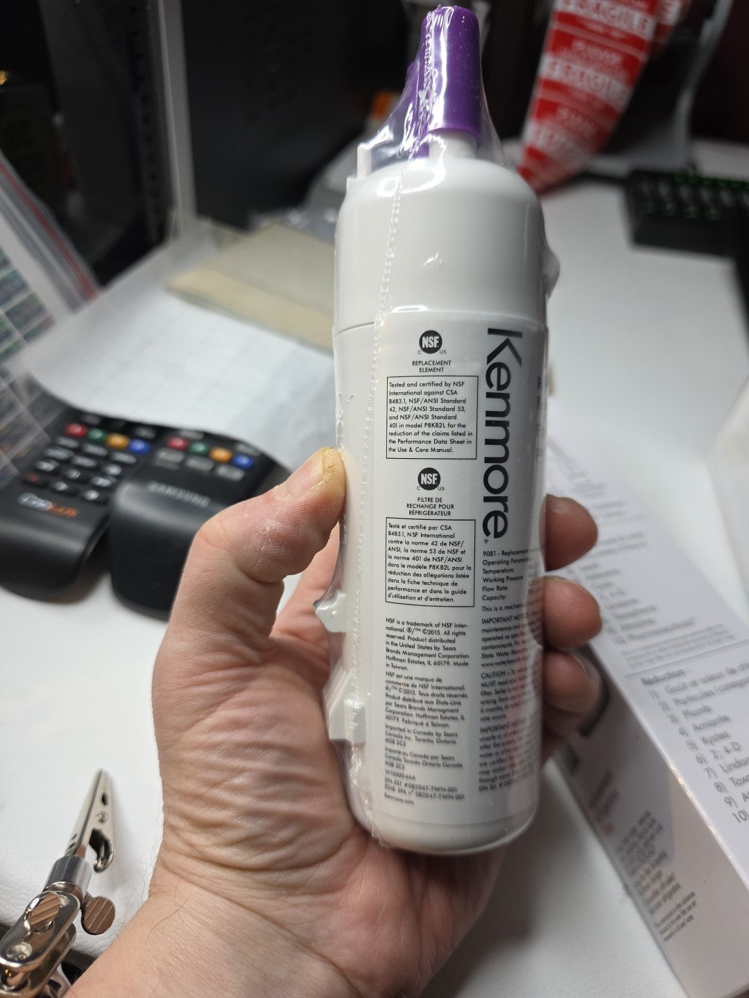 Kenmore 469081 Refrigerator Water Filter – White