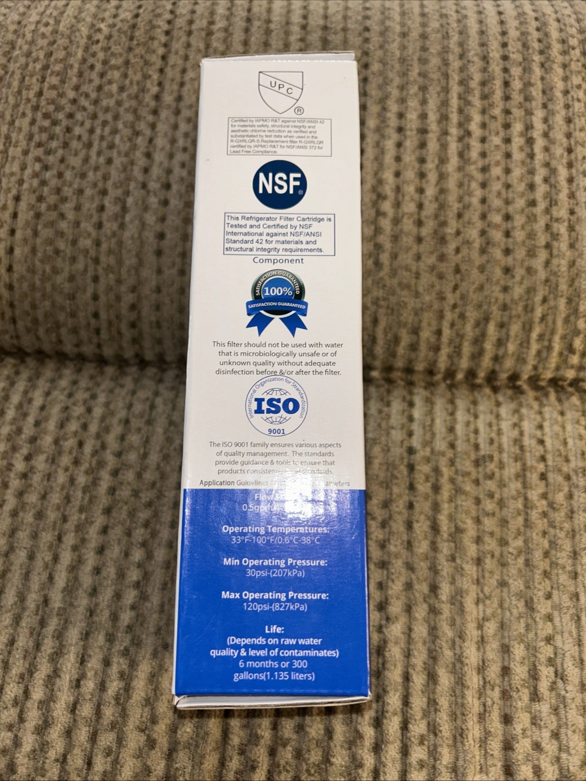 Pack Refresh Refrigerator Water Filter R-GXRTDR-S 0.5-1GPM 30-120PSI 300gal