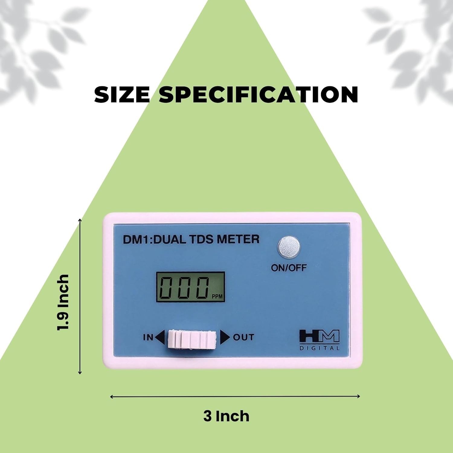 In-Line Dual TDS Monitor, 0-9990 ppm Range, +/- 2% Readout Accuracy,Blue & White