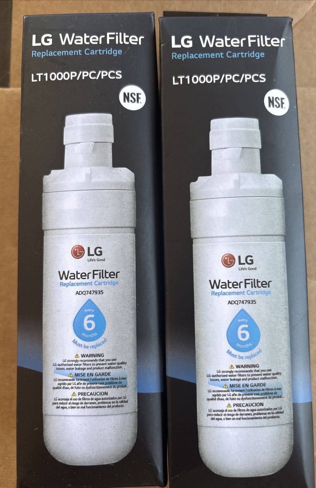 2x LG SEALED LT1000P/PC/PCS Refrigerator Replacement Water Filter FREE SHIPPING