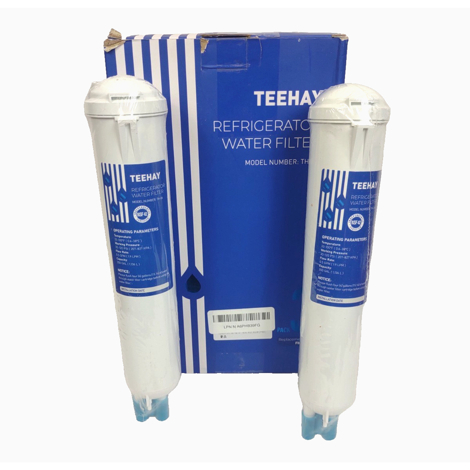 Teehay Refrigerator Water Filter Replacement TH-06 (2 Pack) New Sealed 300 Gal