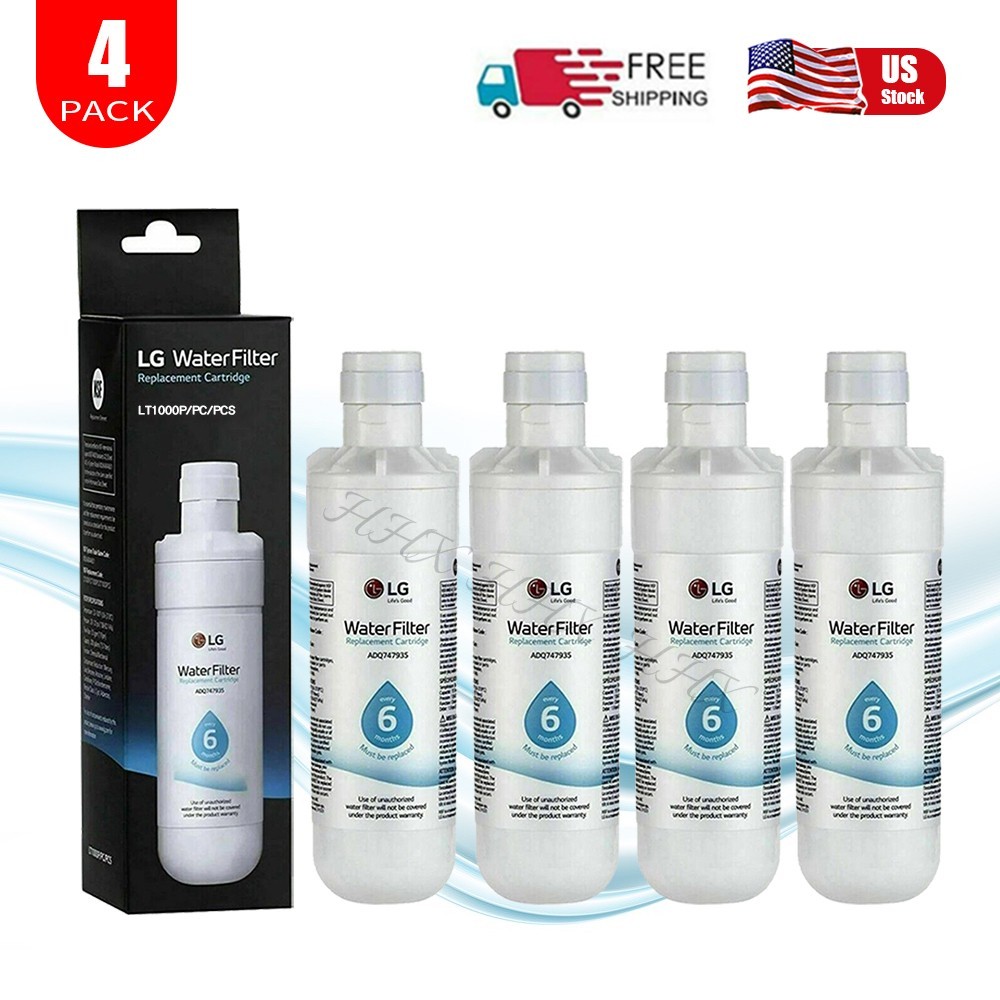 4 Pack New Sealed LG LT1000P Refrigerator Water Filter Replacement ADQ747935