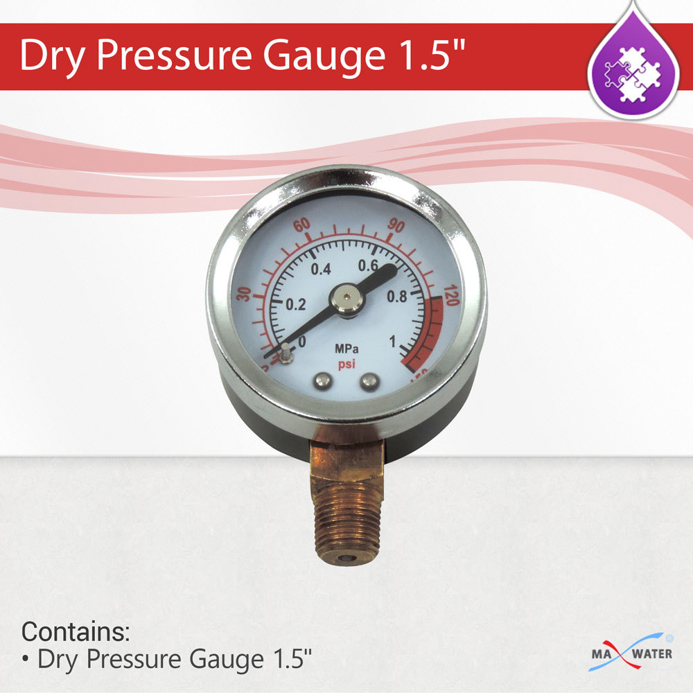 Vertical Dry Pressure Gauge 1.5″ , 1/8 inch Thread pressure range 0 – 150 PSI