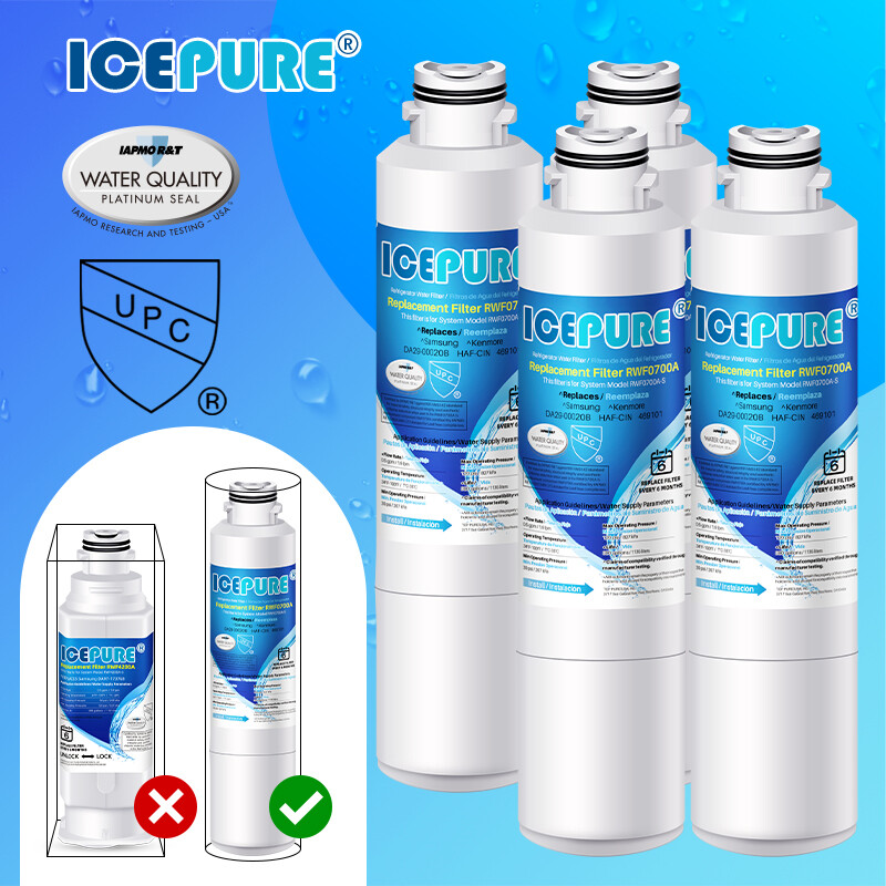 4Pack Fit For Samsung RS25H5111SR RF23J9011SR/AB Compatible Water Filter Icepure