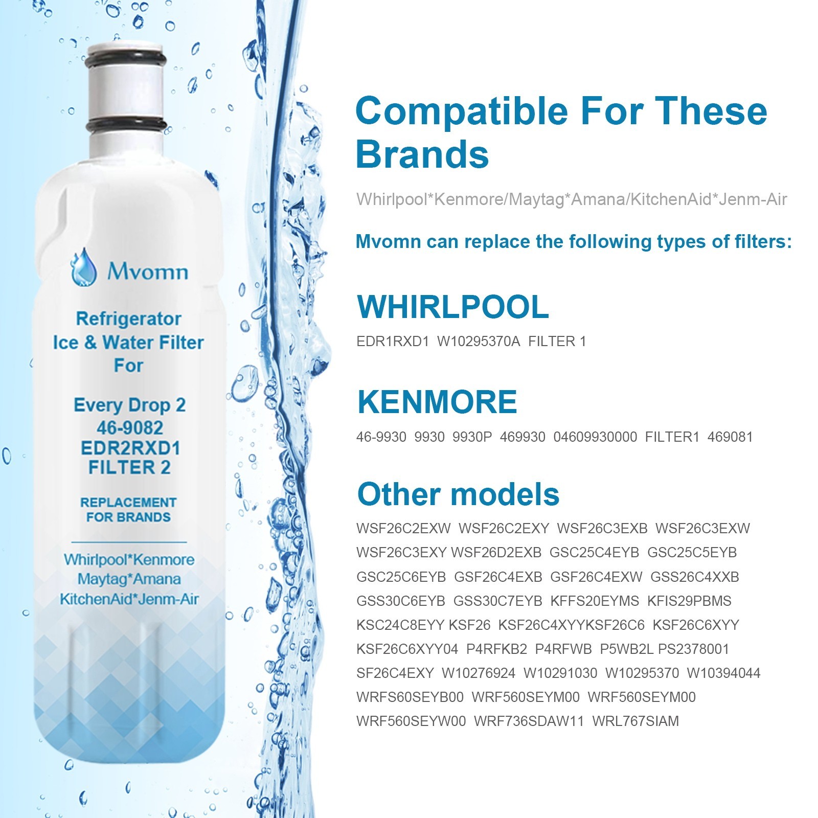 3 PackS Kenmore 9082 Replacement Refrigerator Water Filter for 469082 9903 USA