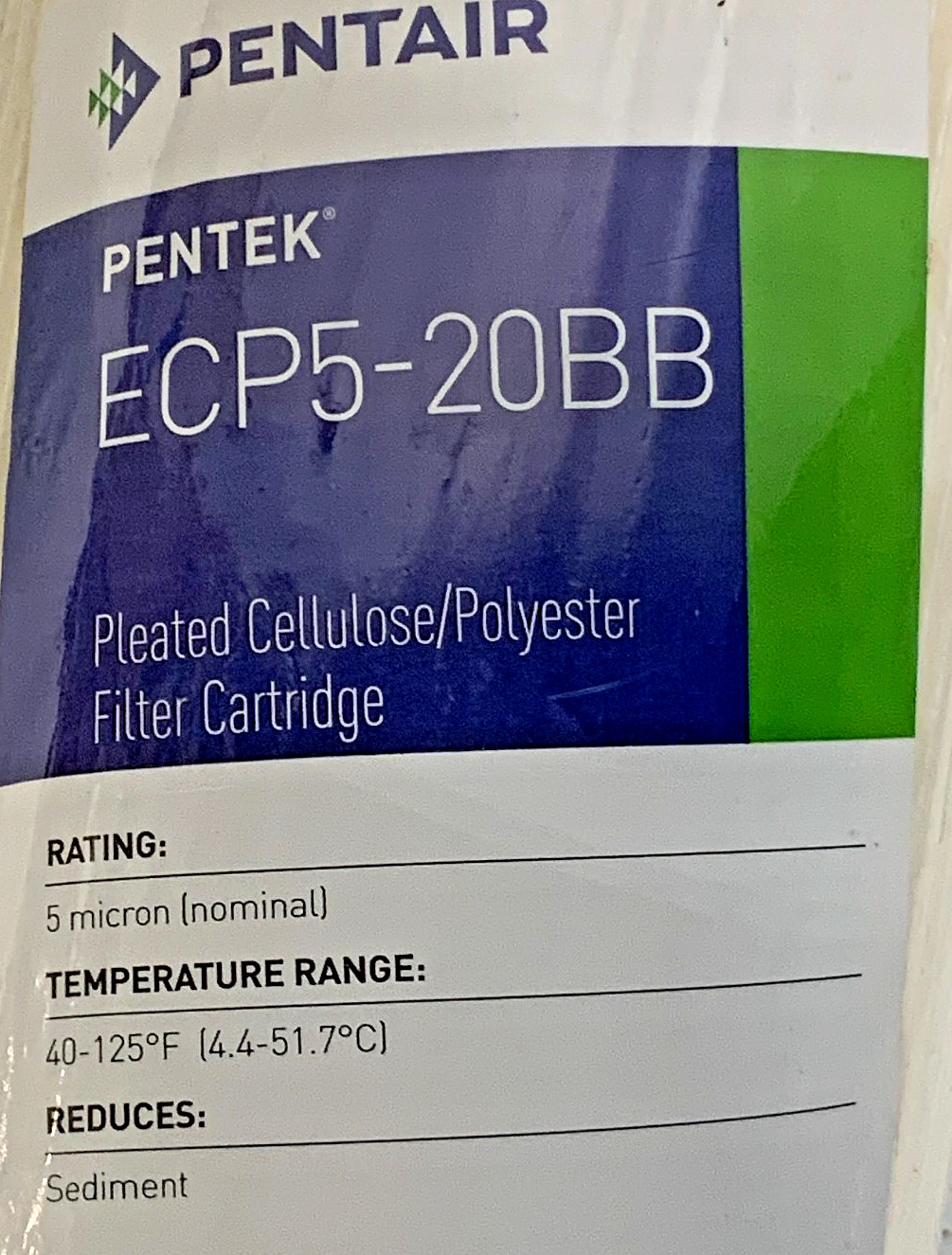 New Lot of 2 Pentair ECP5-20BB Pentek 20″ Pleated Sediment Filter Whole House