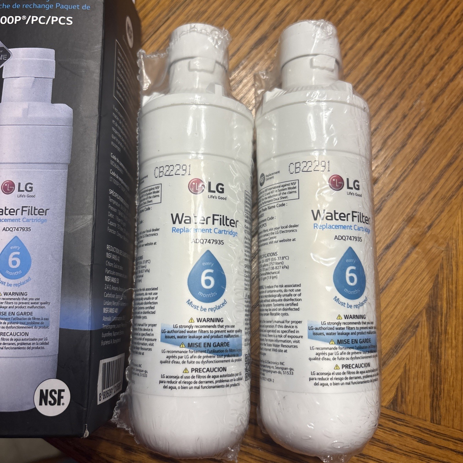 2 LG LT1000P 6 Month / 200 Gallon Capacity Replacement Refrigerator Water Filter