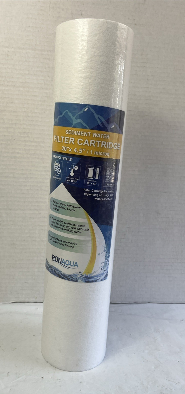 Ronaqua Sediment Replacement Water Filters 1 Micron 4.5″x 20″ 10 pack