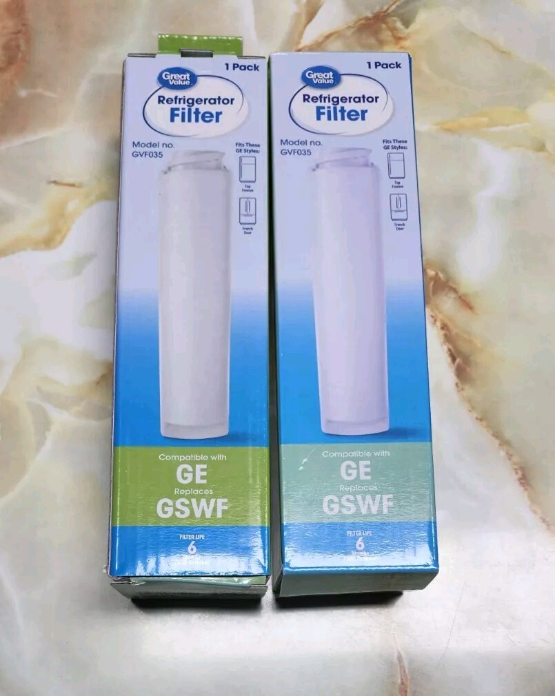 2 Great Value Refrigerator Filter Model No. GVF035 Replacement for GE Kenmore