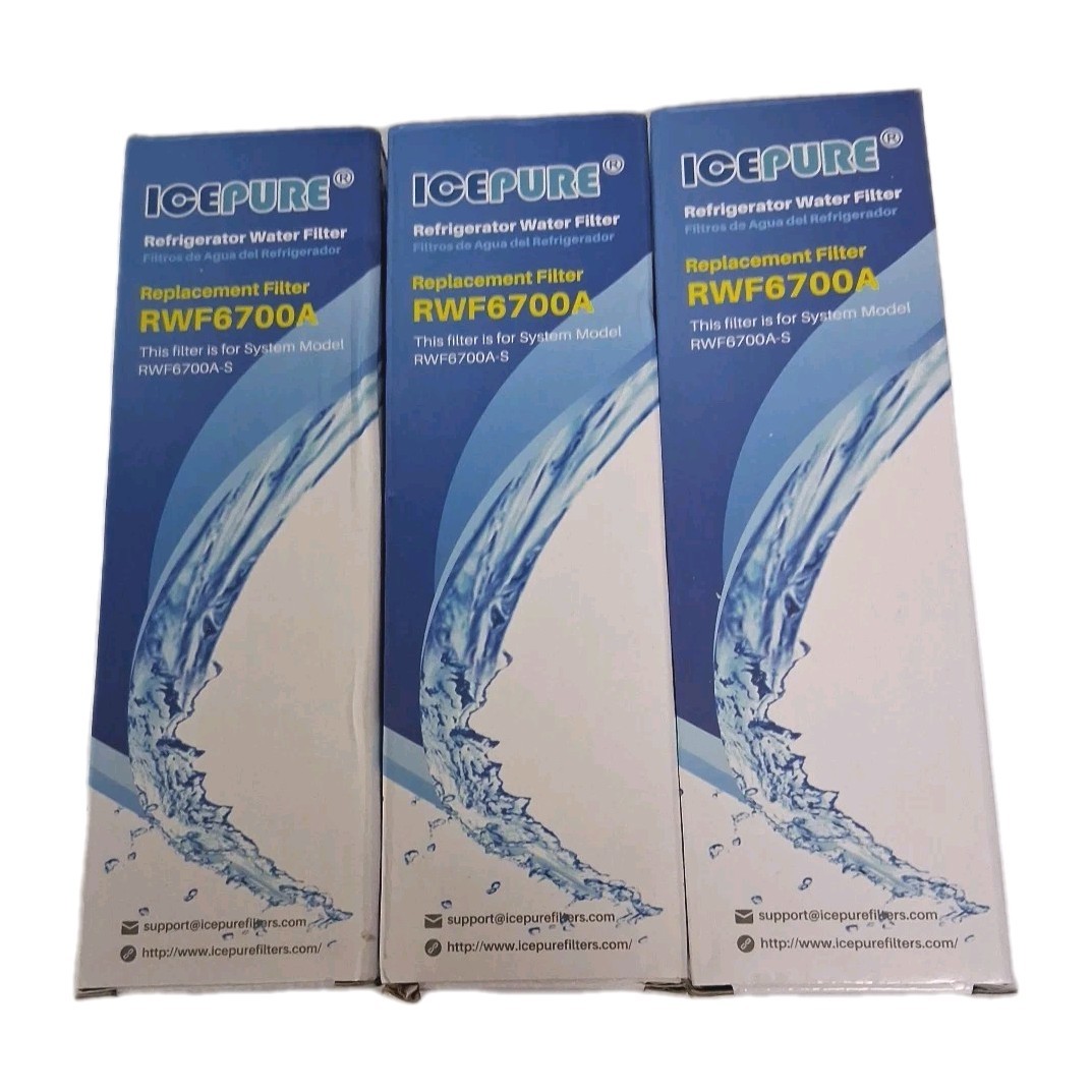 3x IcePure RWF6700A Water Filter for Multiple Refrigerators- White
