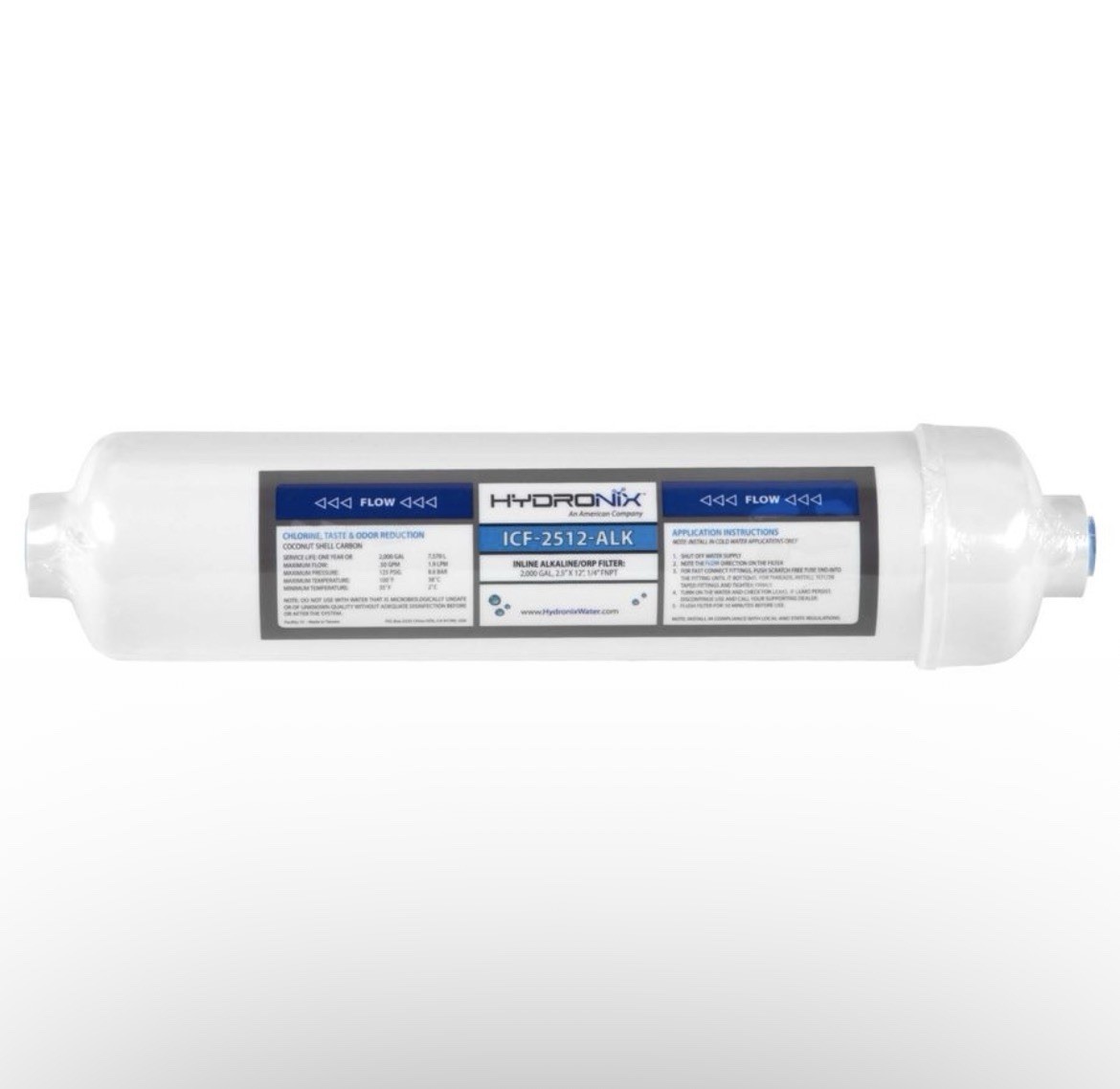 Alkaline Remineralization pH Inline Water Filter Fits Any RO, 1/4″ NPT Ports