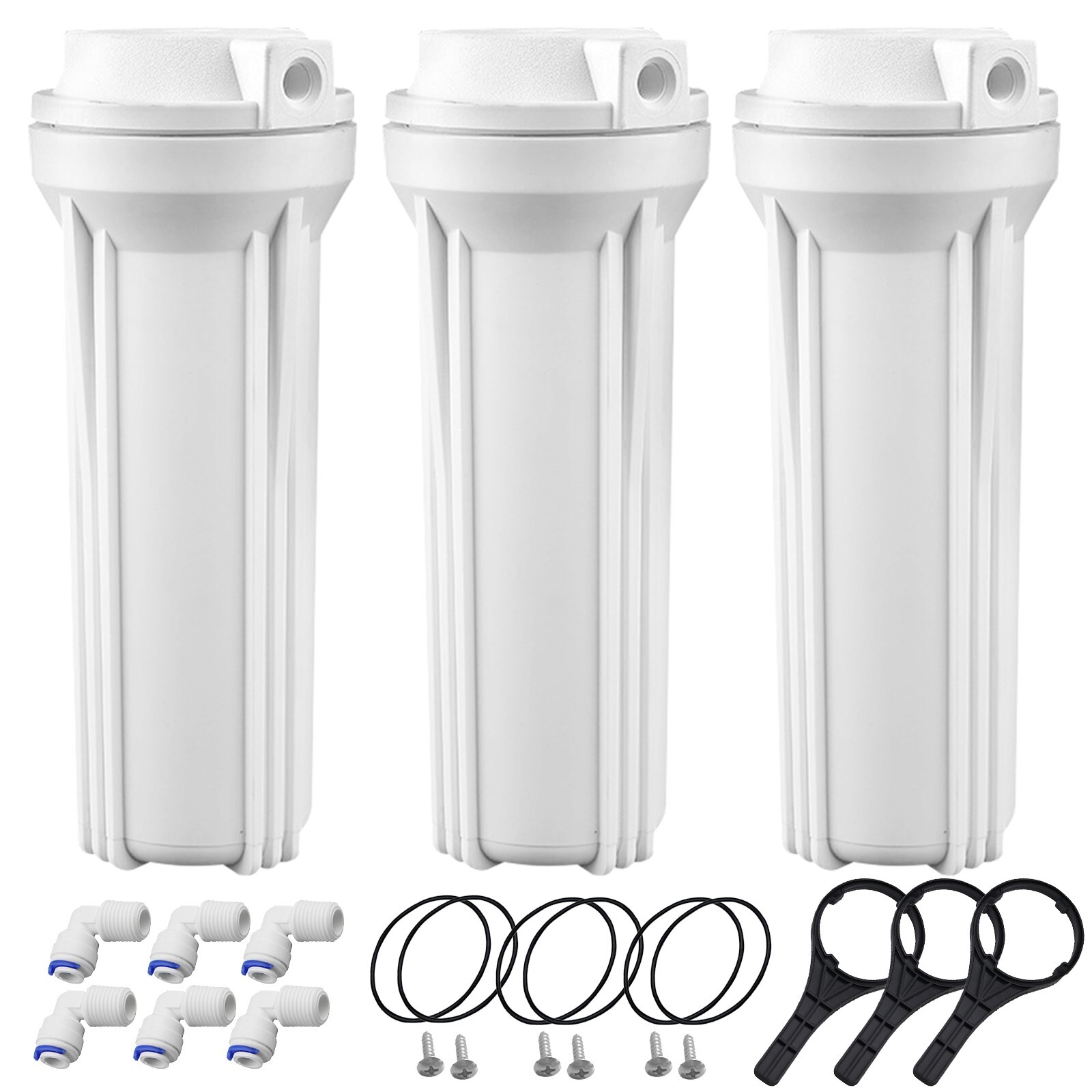 Geekpure 10 Inch Reverse Osmosis RO Filter Housing -1/4″ Port-Fit for 2.5″x10″-3