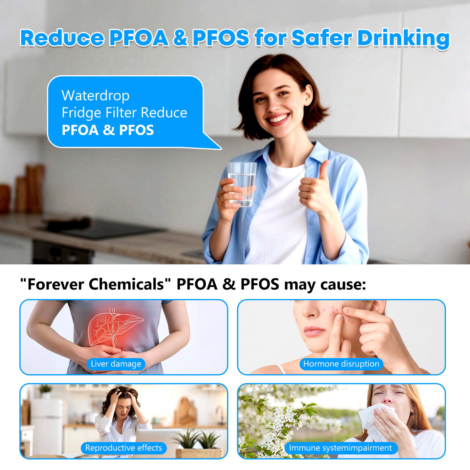2-pack GE MSWF refrigerator water filter replacement SmartWater filter new