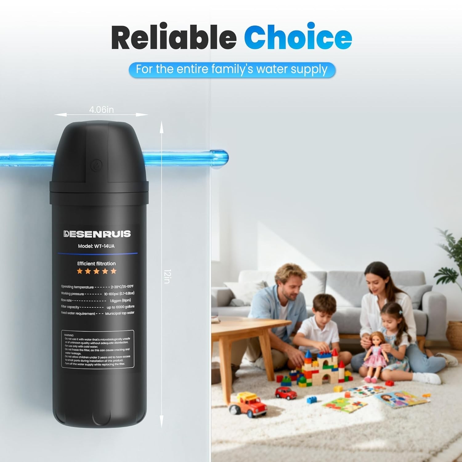 Coconut Shell Carbon Under Sink Water Filter – Manual Operation & Easy Install