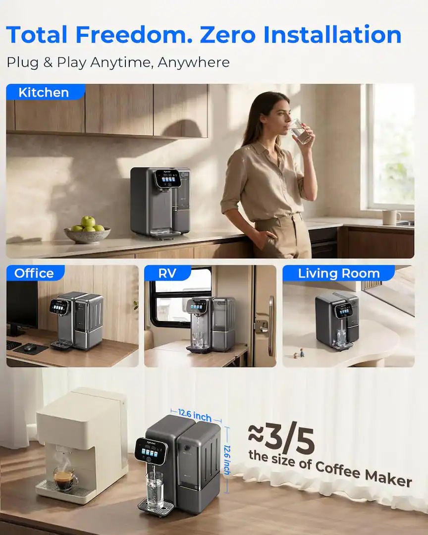 Hydrofast C100 Countertop Reverse Osmosis Water Filter System,6 Stage Filtration