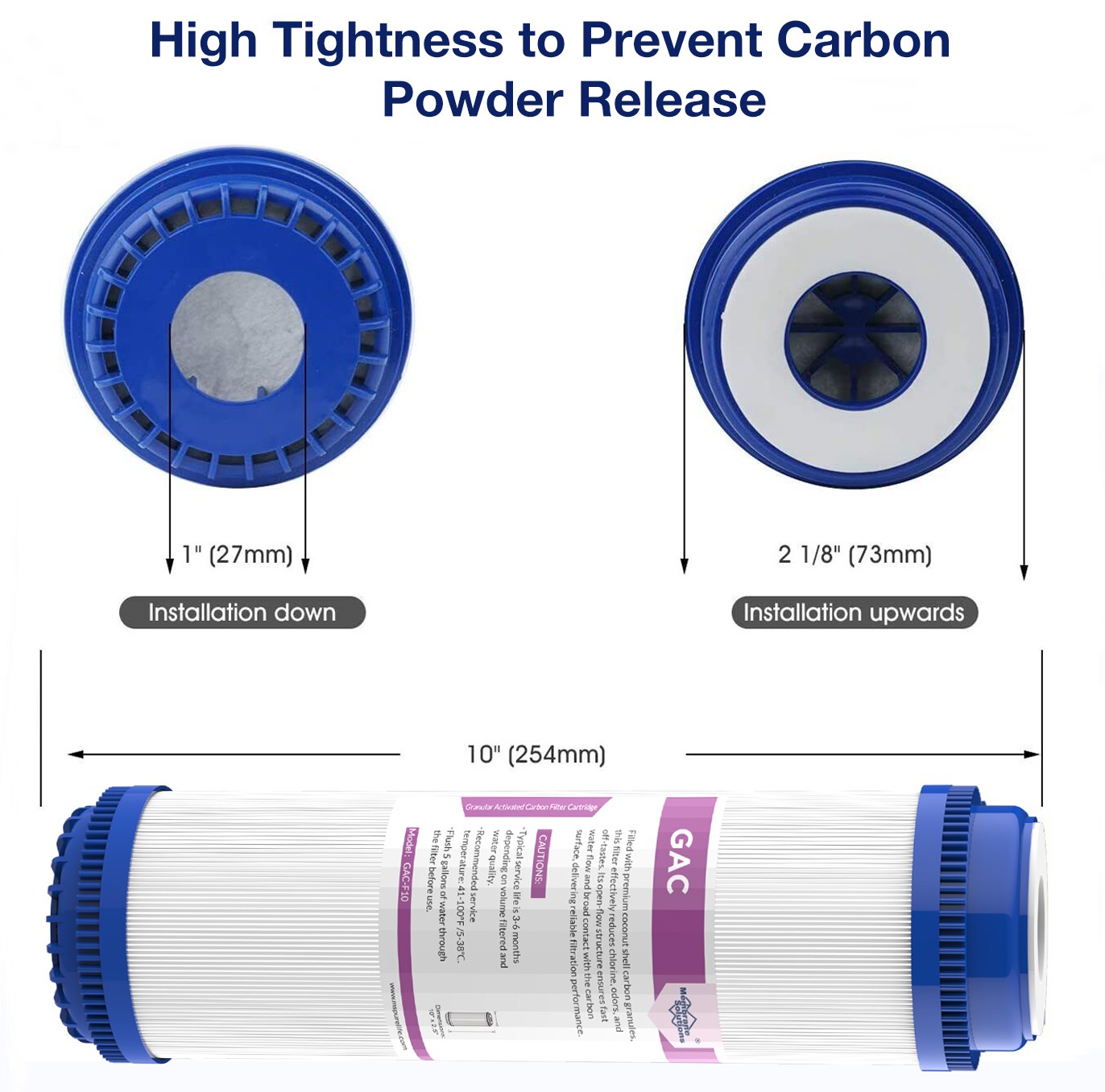 5 Pack Granular Activated Carbon GAC Water Filter for Reverse Osmosis RO System