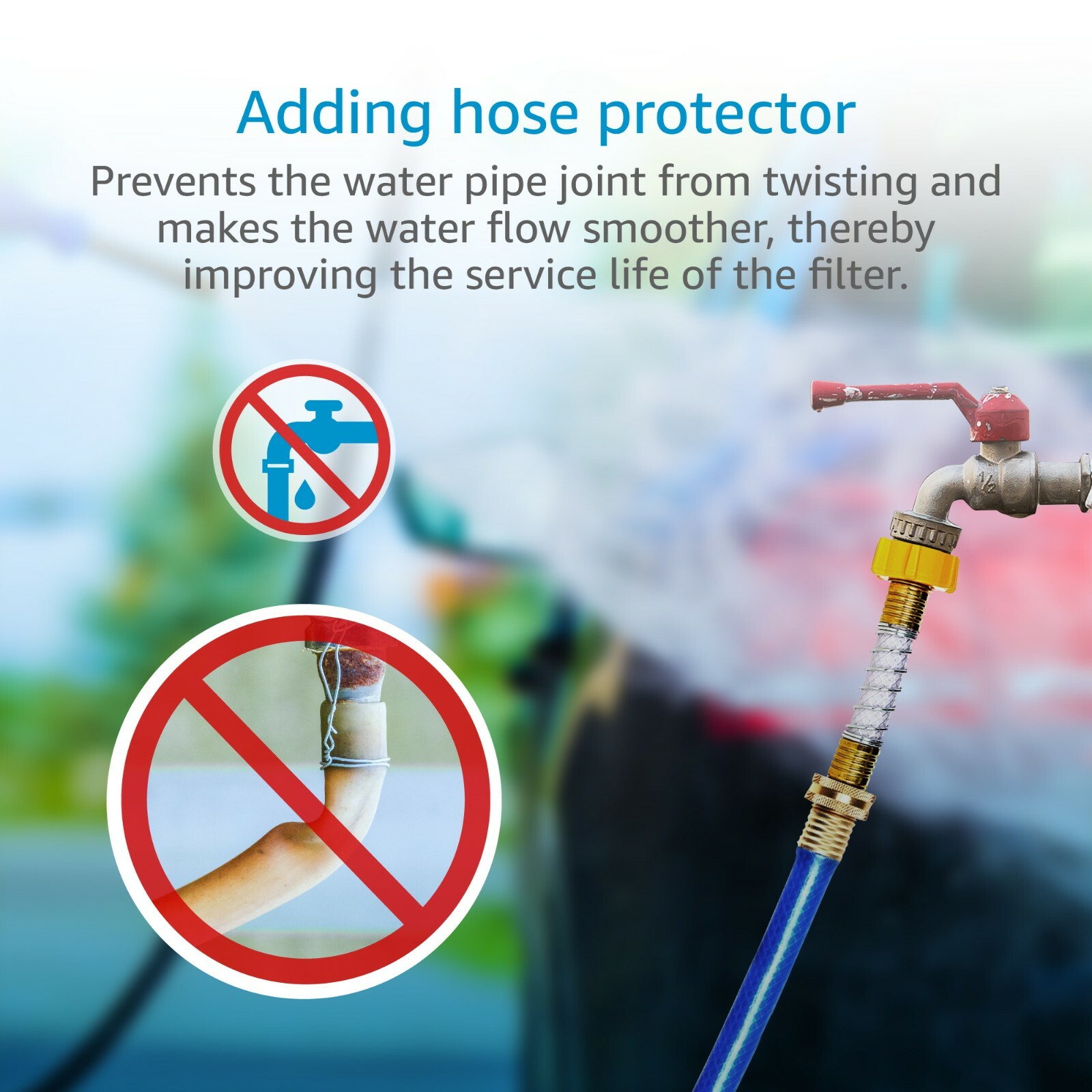 (1) Inline Water Filter with 1 Hose Protector,for Car Washing, Yard Cleaning