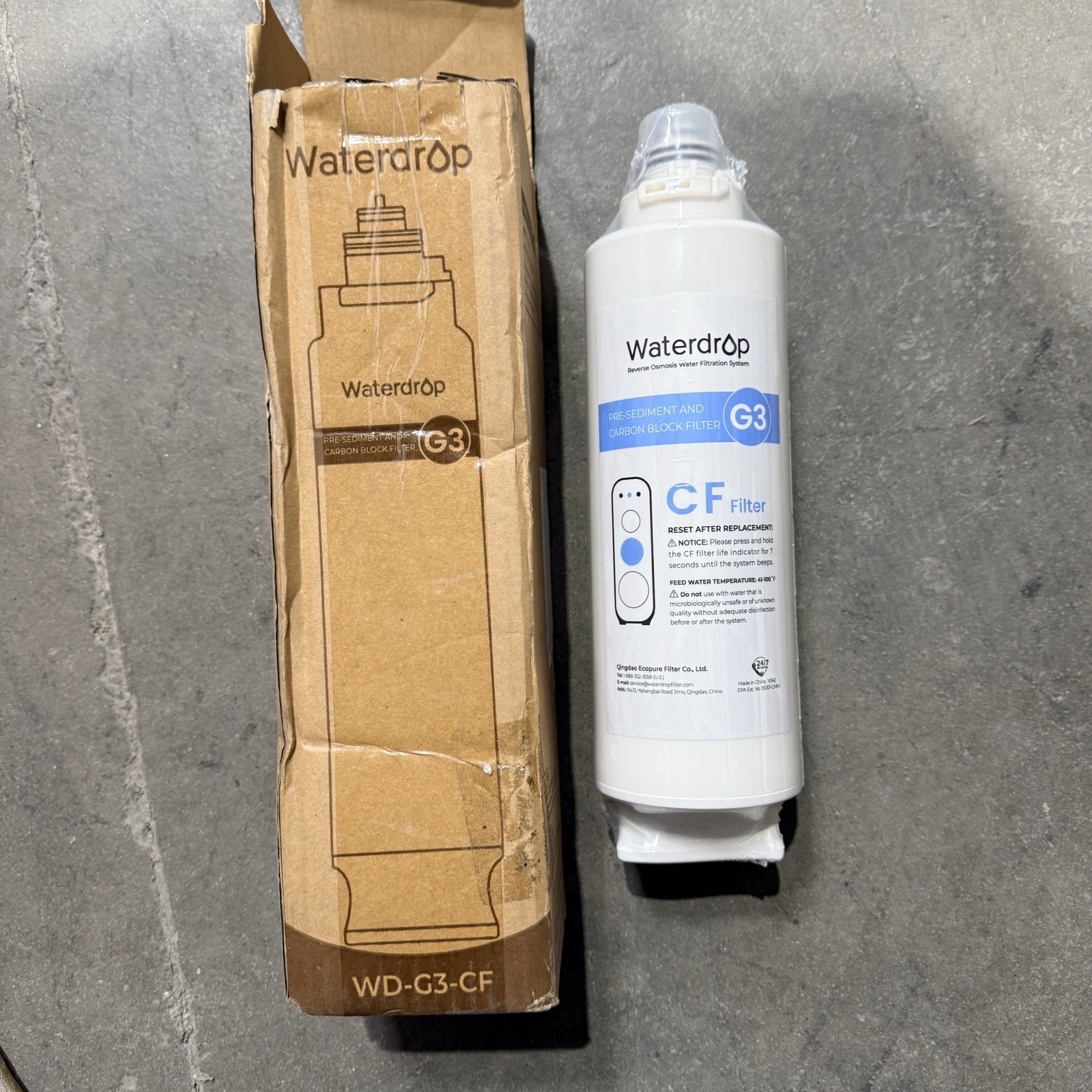 Waterdrop WD-G3-CF Filter, Replacement for WD-G3-W, WD-G3P600 and WD-G3P800-W