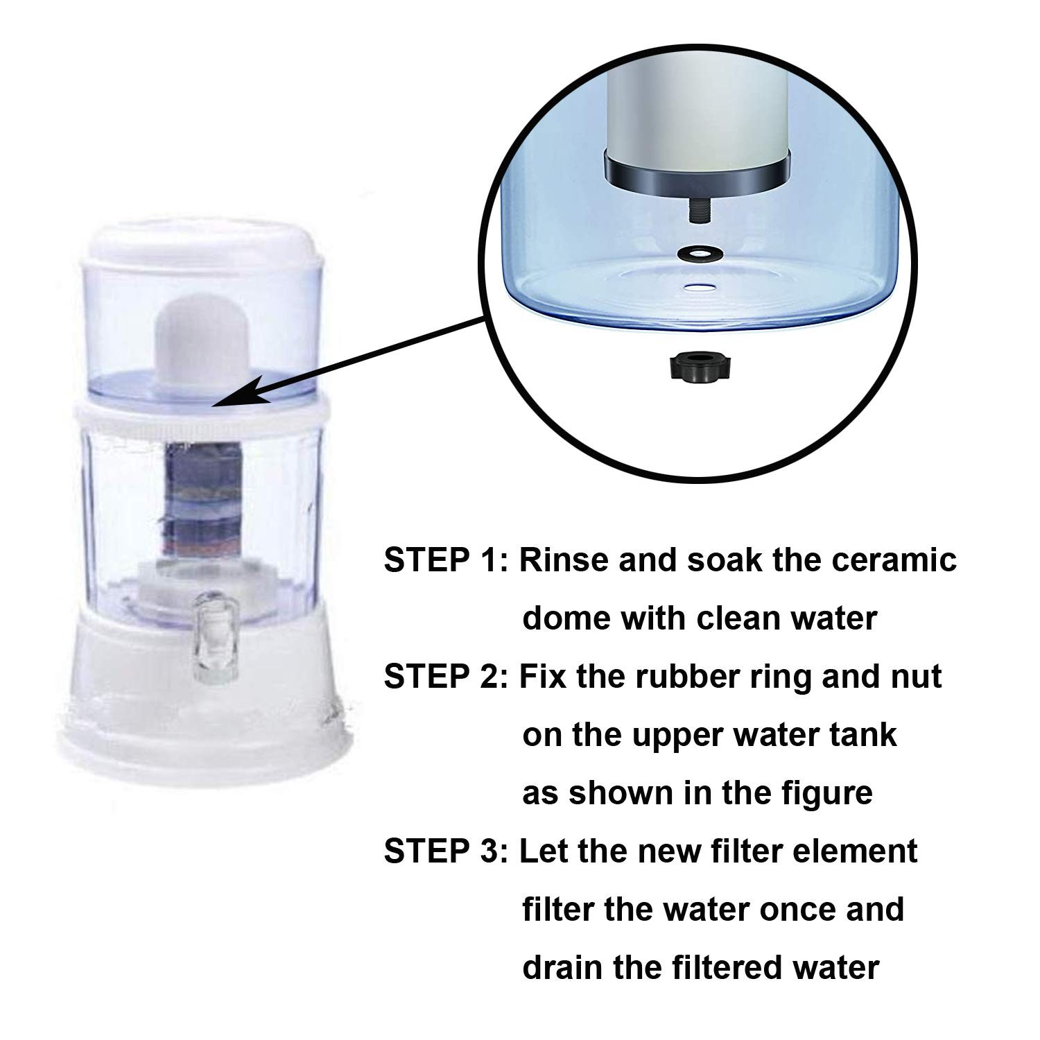 4PCS Ceramic Dome Water Filter with Coconut Shell Activated Carbon Inside, fo…