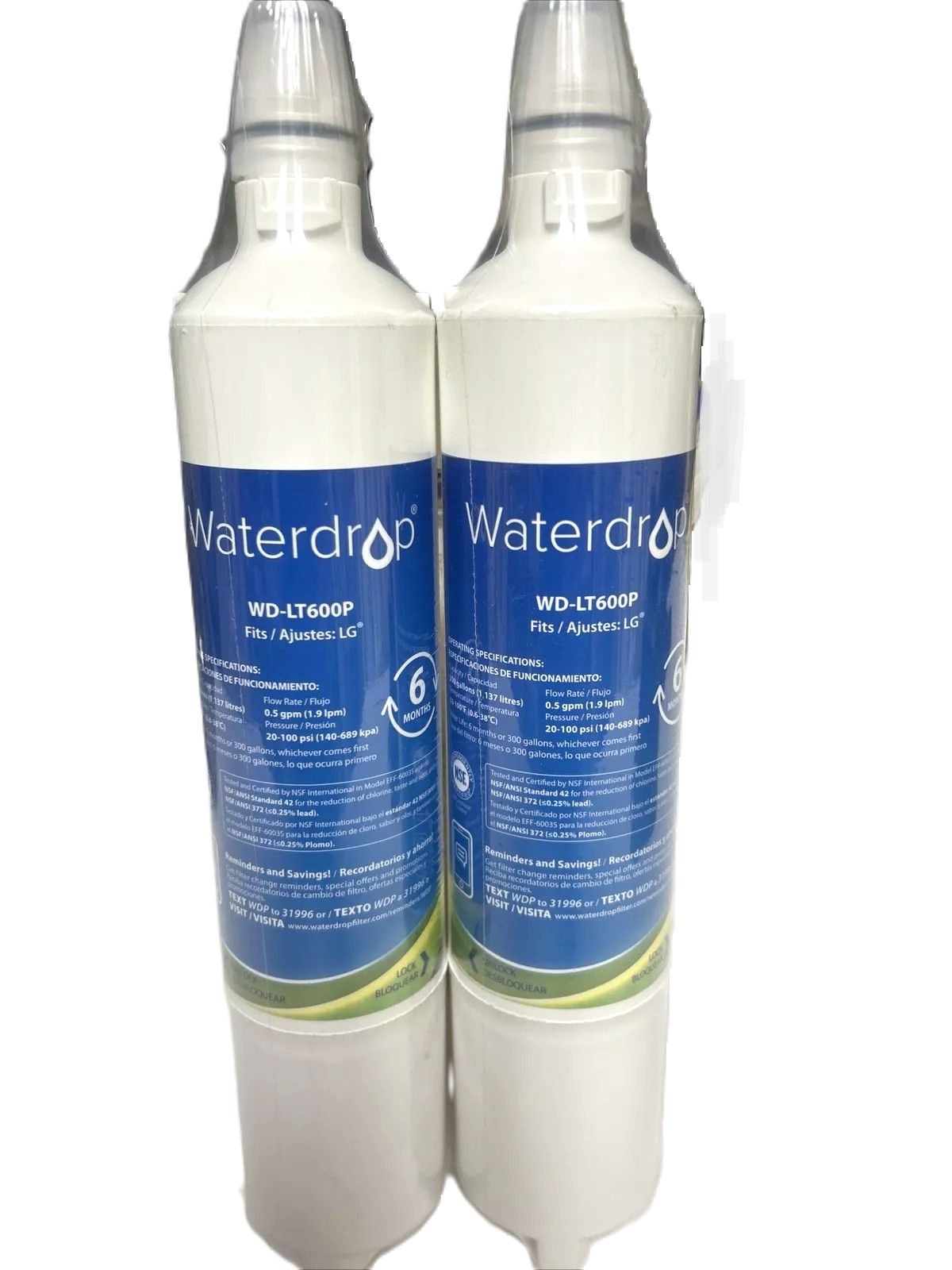 3 pack Refresh Waterdrop Filter R-9990-S LG LT600P & 5231JA2006A Refrigerators