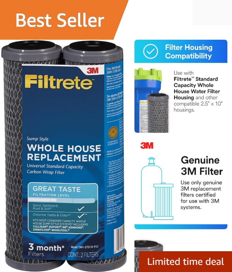 Filtrete 3WH-STDCW-F02 Water Filter Housings, 2 Count Pack of 1, Gray