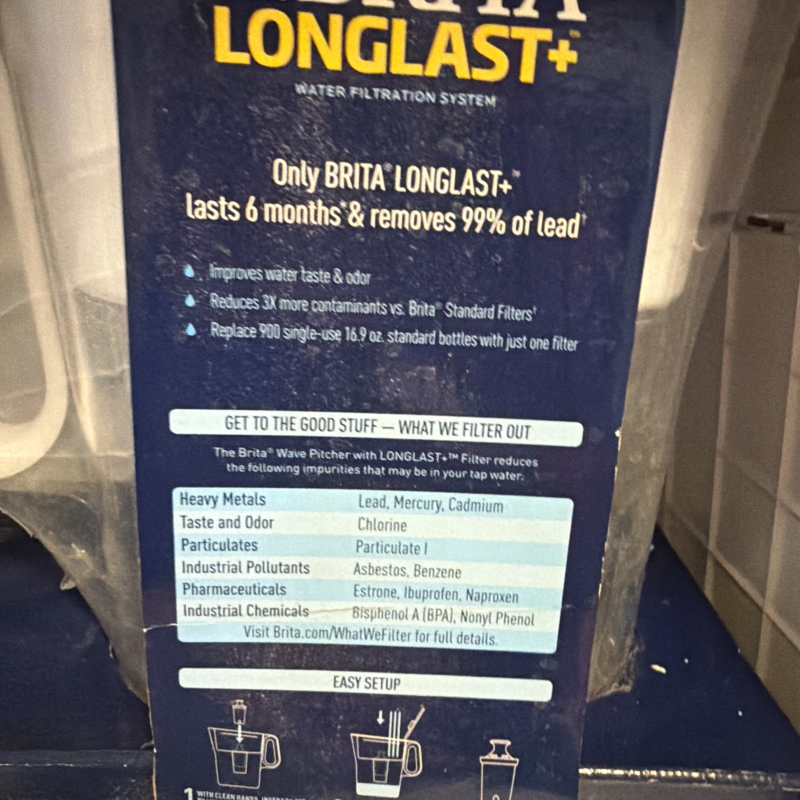 Brita Large 10 Cup Water Pitcher + 2 Elite LongLast+ Filters Last 6 Months Each