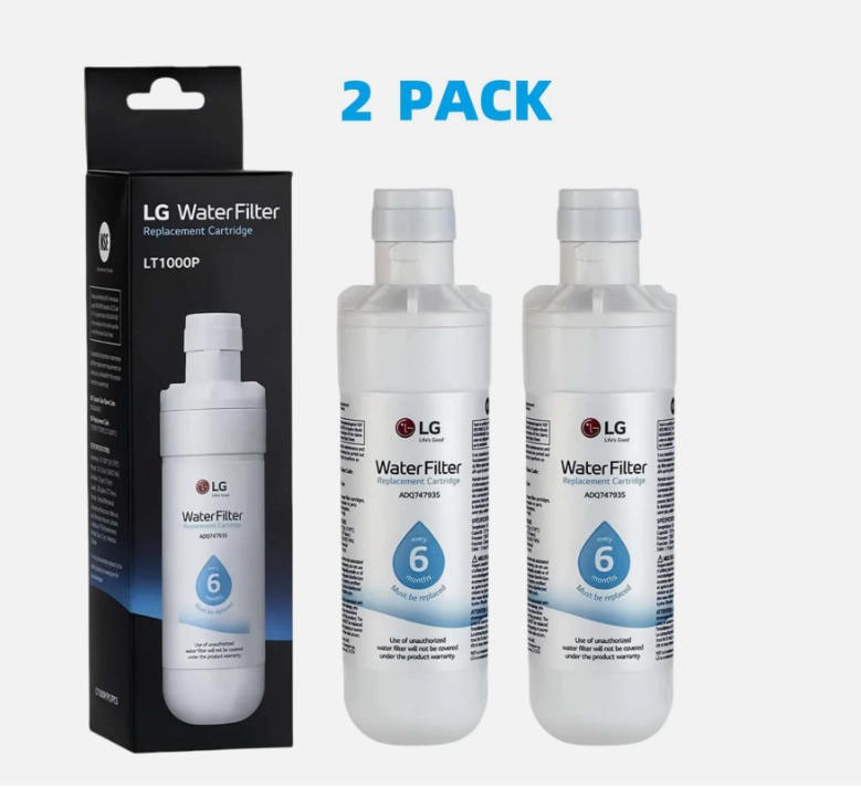 2 Pack LG LT1000P Refresh Refrigerator Ice Water Filter ADQ747935 GF-D706BSL US