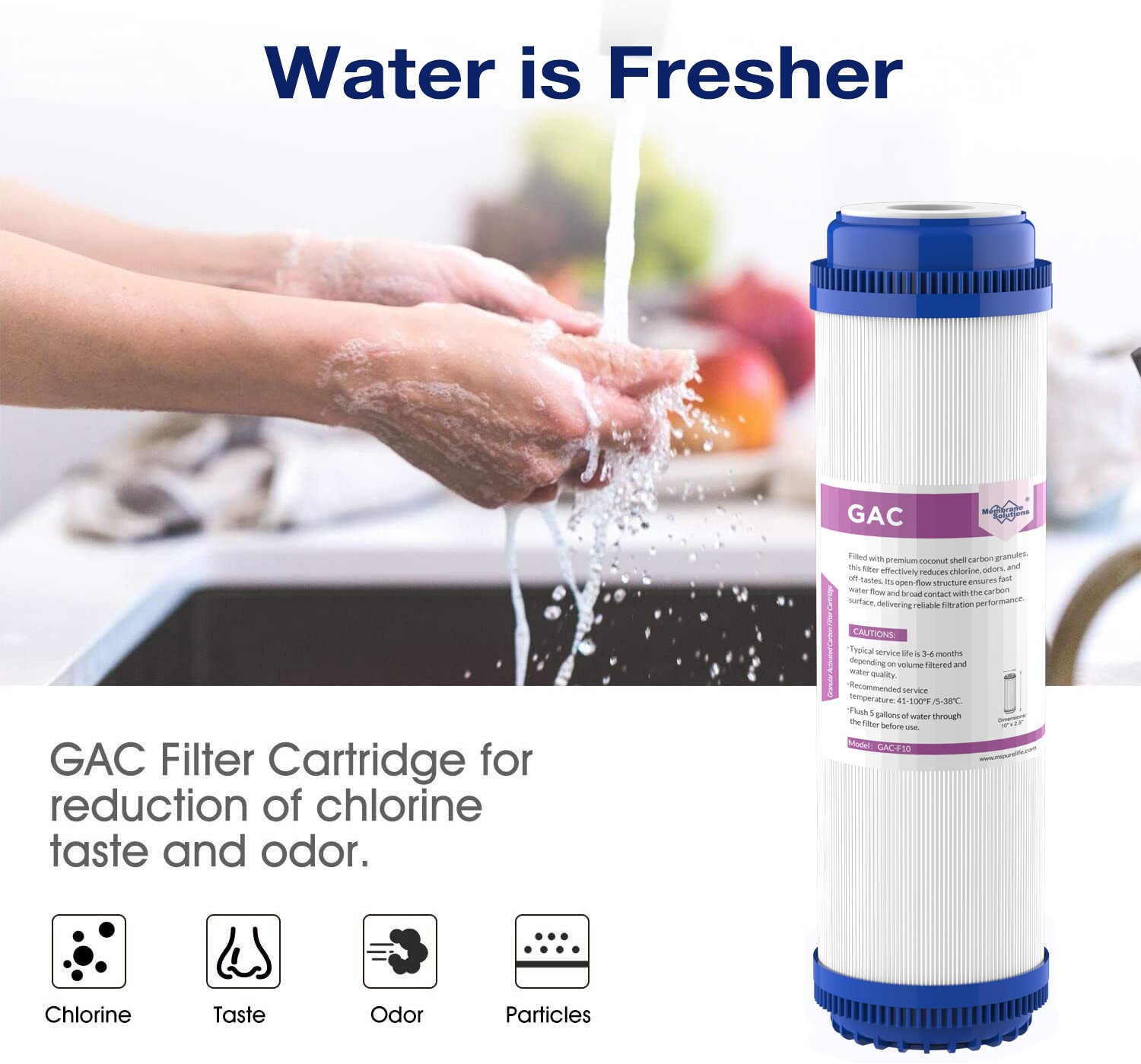 5 Pack Granular Activated Carbon GAC Water Filter for Reverse Osmosis RO System